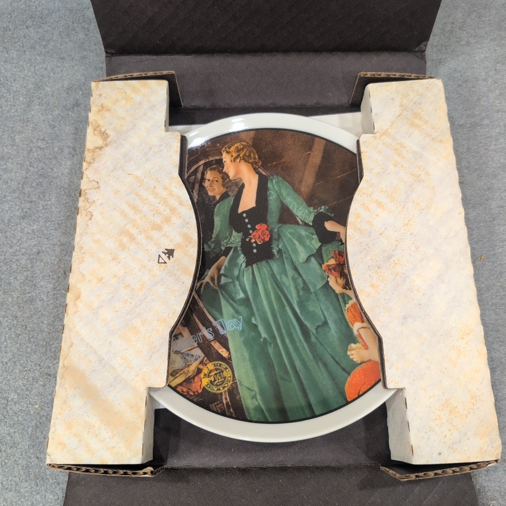 Norman Rockwell 1984 Mothers Day Plate Grandmas Courting Dress Edwin M Knowles - Picture 9 of 10